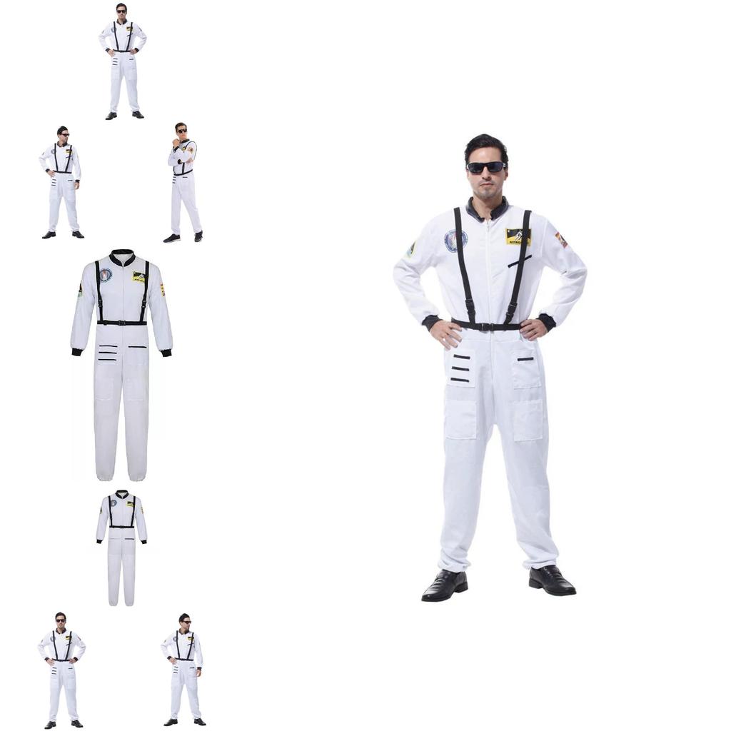 Astronaut Costume For Adults With Zipper Halloween Role Play Dressup