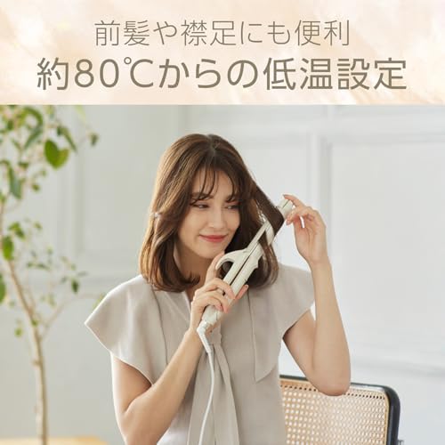 Kozumi Hair Iron, 2-Way Straight & Curl, 30mm, Salon Sense 300 Silky Moist, International Compatible, Ivory, KHR-7530/C