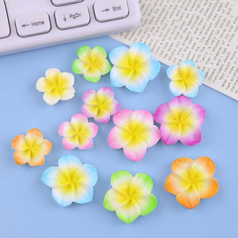 Colorful Plumeria Resin Charms: DIY Cream Glue Accessories for Crocs, Hair Clips, Earrings, Phone Cases