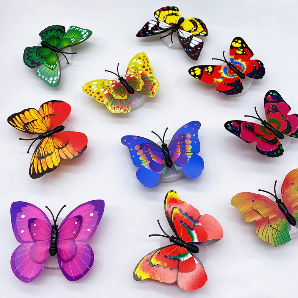LED Colorful Luminous Butterfly Night Light Can Be Glued 3D Three-dimensional Night Light Luminous Butterfly Wall Paste