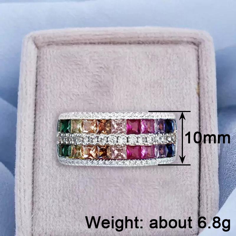 Xiaomi Huitan Silver Color Women Ring with Shining Multiple Colors CZ Charming Party Wedding Accessories for Lady Engagement Jewelry
