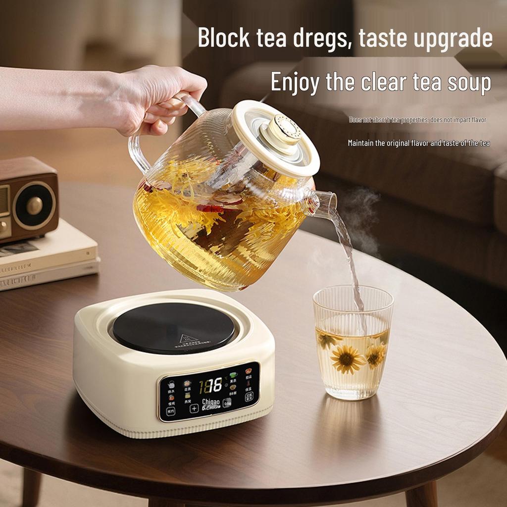 Smart Glass Tea Brewer: Versatile Household & Office Kettle for Brewing and Stewing Flower Teas.
