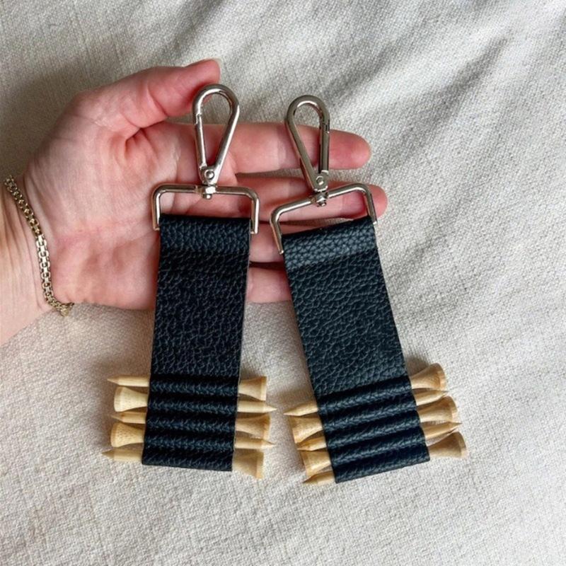 Belt Golfs Tees Storage Bag Golfs Gifts for Men Women Golfing Tees Container Leather Golfs Tees Holder Pouches for Bag