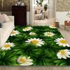 1pc Fresh Floral Daisy Flowers Print Area Rug Floor Carpet for Bedroom, Living Room, Kitchen Garden, Balcony, Sunroom Decor
