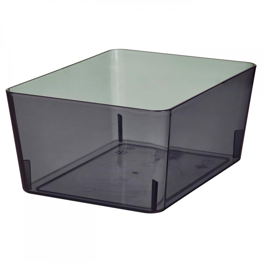 

Коробка для печенья IKEA KUGGIS, прозрачная, черная, 13х18х8 см.