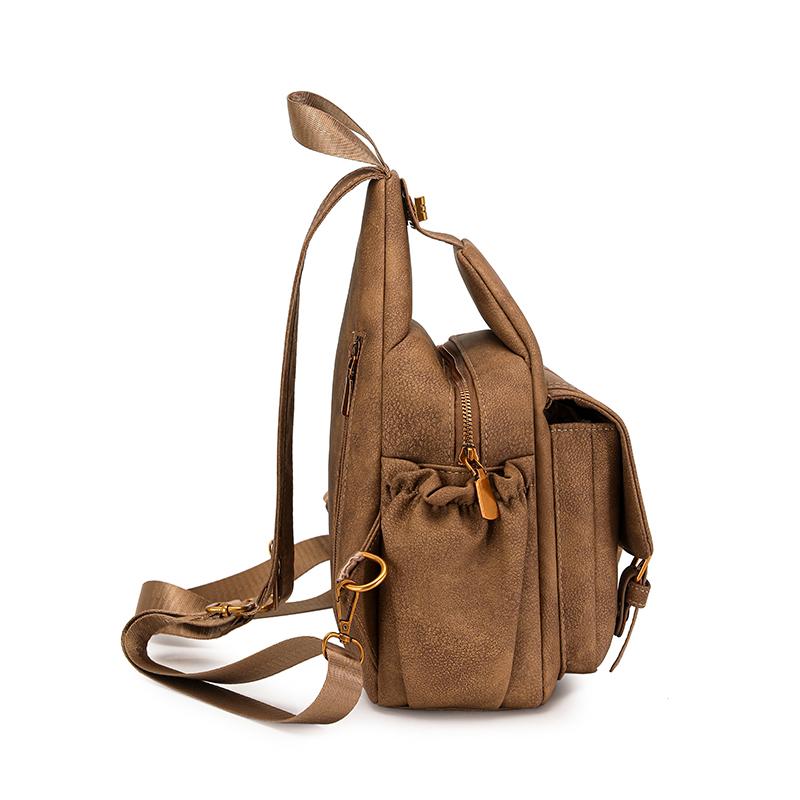 PU Damen Retro Brusttasche Mehrzweck Große Kapazität Umhängetasche Leichter Rucksack