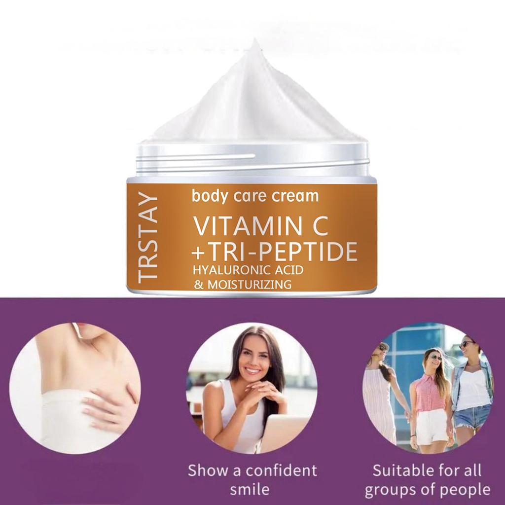 Crema hidratantă pentru corp conține vitamine, antioxidanți și colagen cu peptide trimerice pentru îngrijirea pielii, repararea pielii deteriorate și hidratarea pielii