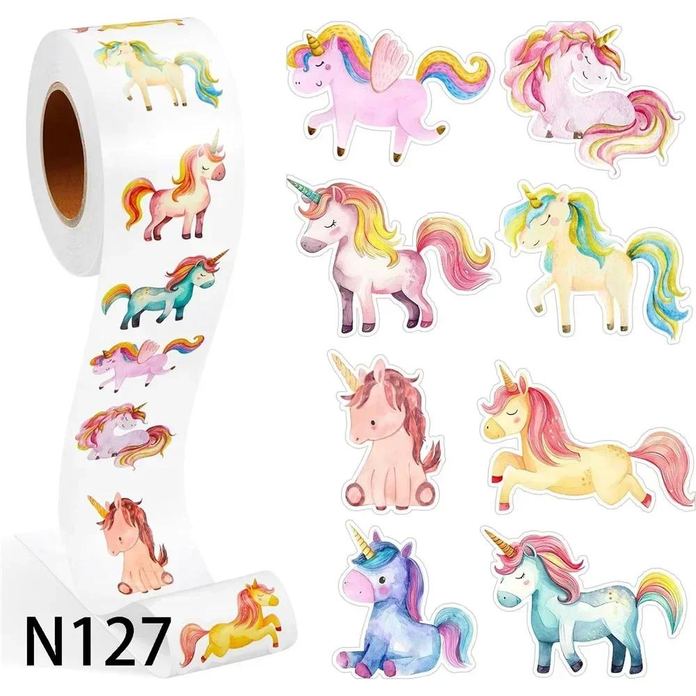 Animals Stickers 500Pcs/Roll Heterotypic Forest 2.5cm/1.0'' Art Labels Learning Rewards Adorn Gifts For Watercup Phone PC Pad