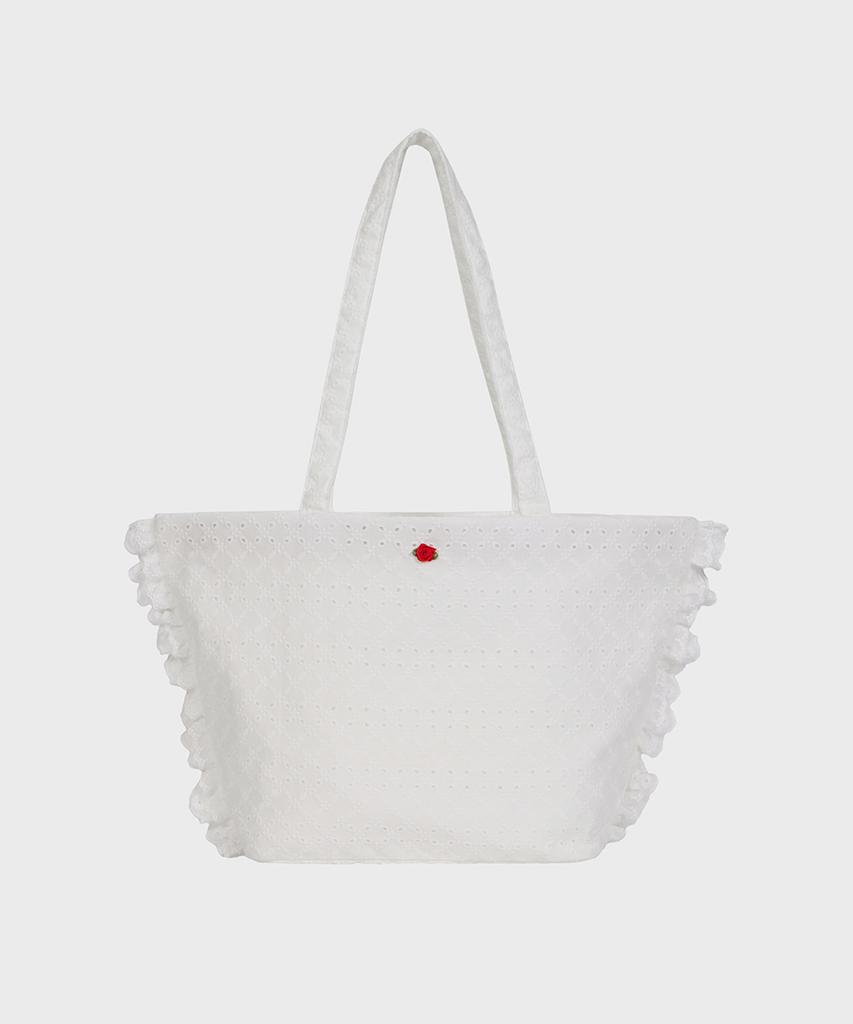 Alki Alka Ruffle Trim Bag (White)