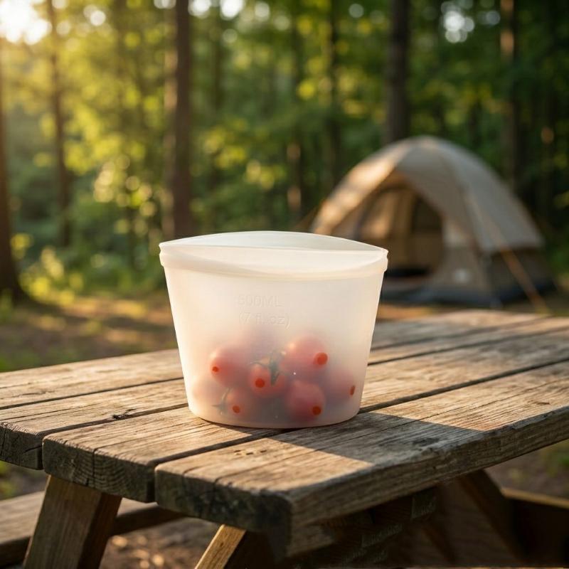 1Pcs Airtight Leakproof Food Grade Freezer Bag Reusable Silicone Storage Bags For Meat Veggie Marinating & Lunch