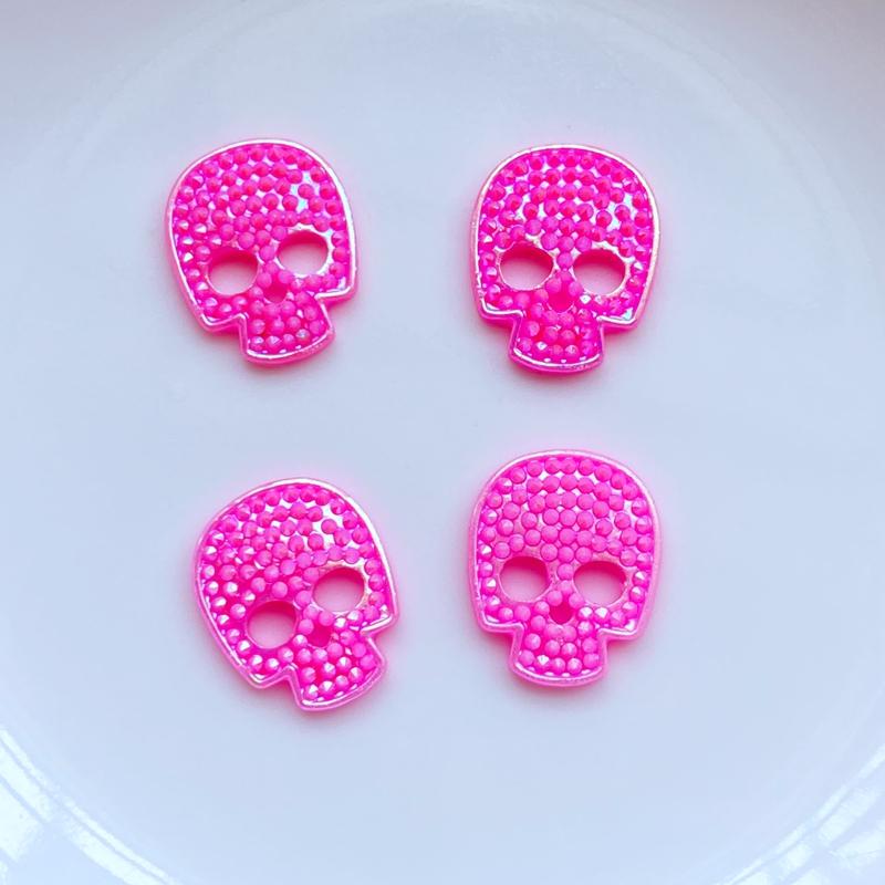 

50Pcs New Kawaii Cute Shining Skull Flat back Acrylic Cabochons Scrapbooking DIY Jewelry Craft Decoration Accessorie 50PCS