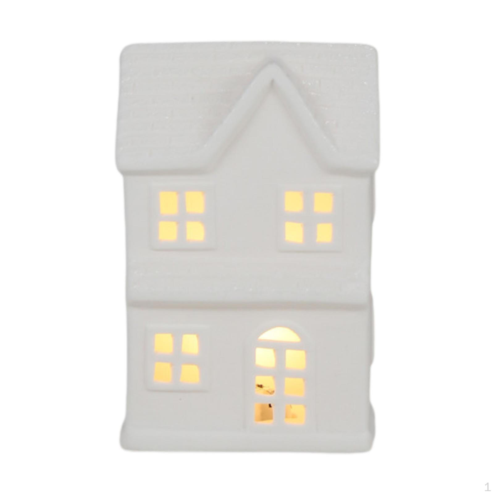 

Керамические рождественские деревенские домики украшения ночник миниатюрный светодиодный зимний Style B