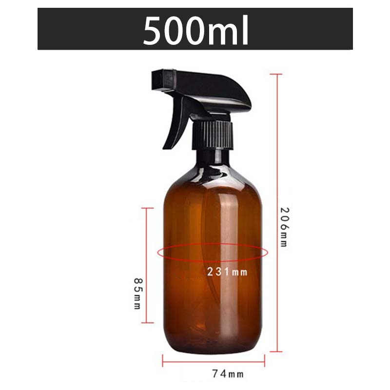 500ML Square Gun Spray Bottle PET Plastic Disinfection Water Bottle Alcohol Watering Bottle Gardening Supplies Brown/Green