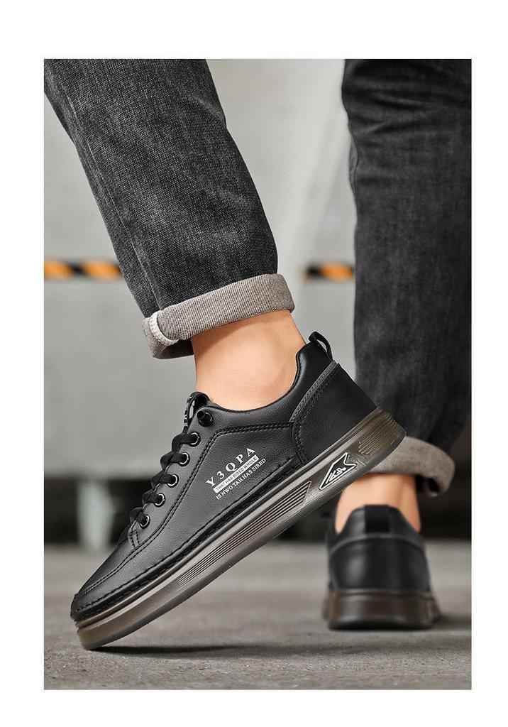 Men's Summer White Leather Slip-On Casual Breathable Shoes