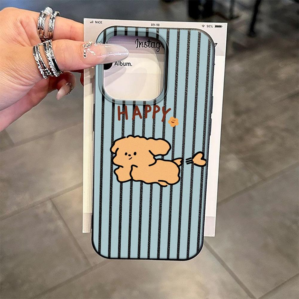 Anti Slip Shockproof Phone Case For Samsung S23 Ultra S24 Ultra S25 Ultra S24 Fe A53 A54 A55 A56 Soft Blue Striped Puppy Cover