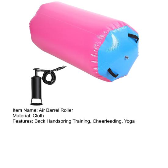 Inflatable Tumbling Mat Air Roller Gymnastics Barrel with Pump Back Handspring Training Tumbler Octagon Barrel for Home Use Gym Training,