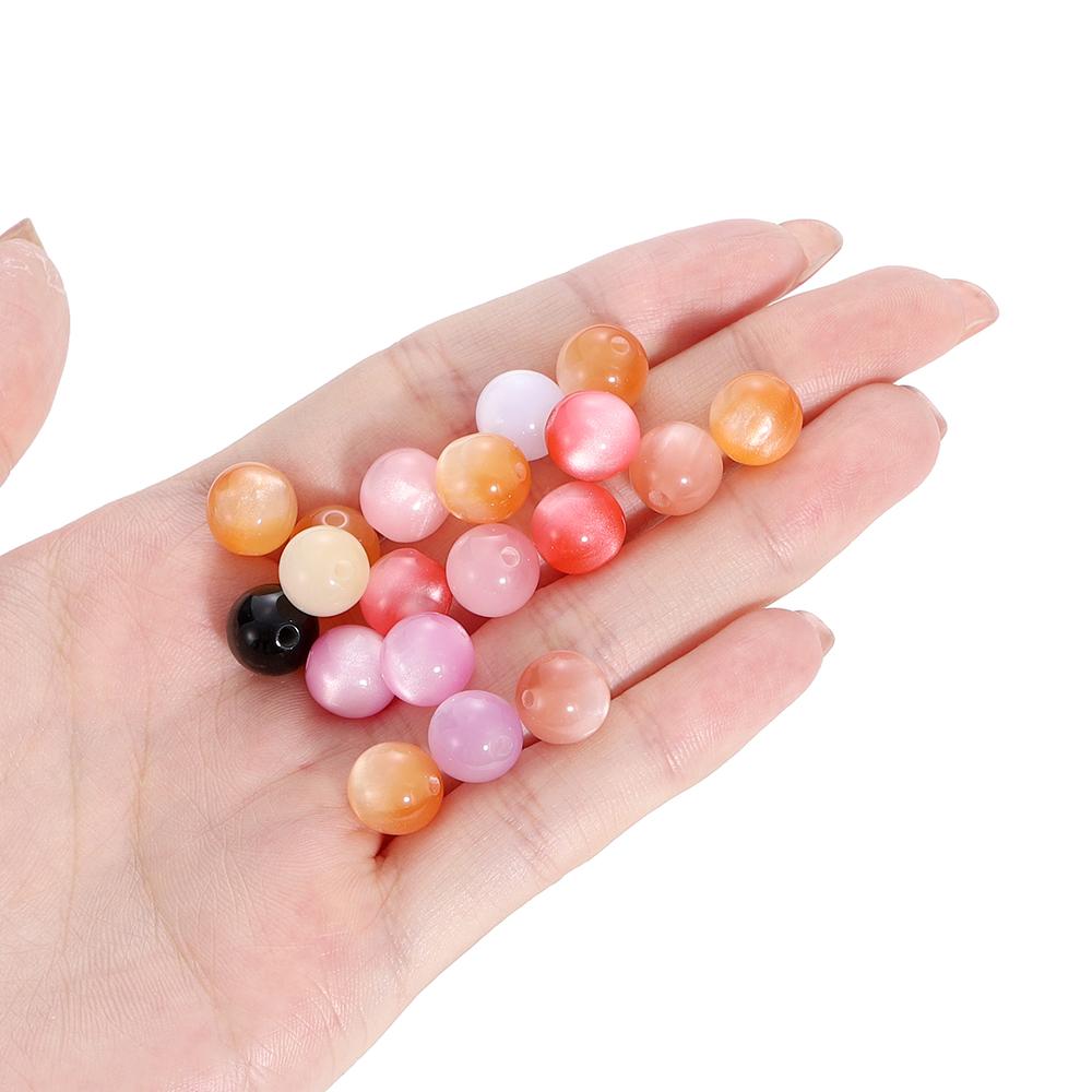 10/20Pcs/Lot 8/10/12mm Resin Imitation Cat Eye Round Beads for Handmade Making Jewelry Diy Bracelet Necklace Accessories