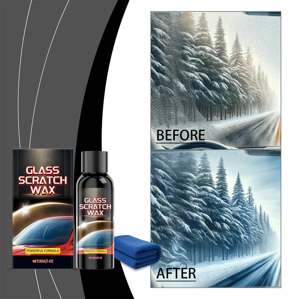 NEW Glass Scratch Repair Paste Kit Car Window & Bathroom Window Scratch Glass Glass Shower Repair, With Polishing, Sponge L0K7