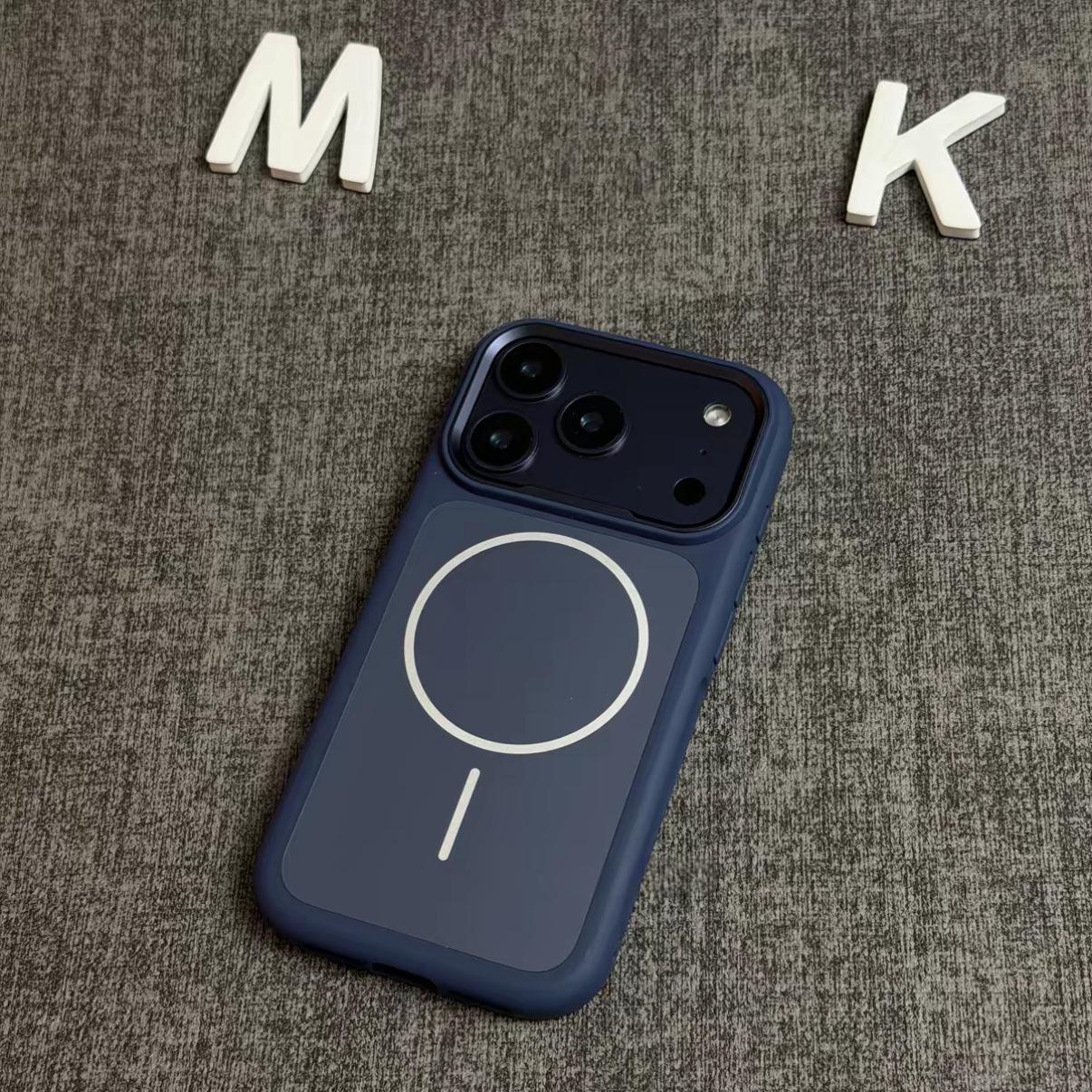 iPhone 17 Pro Max Matte Color-Block Magnetic Case, Full Coverage Drop-Proof Protection iPhone 17