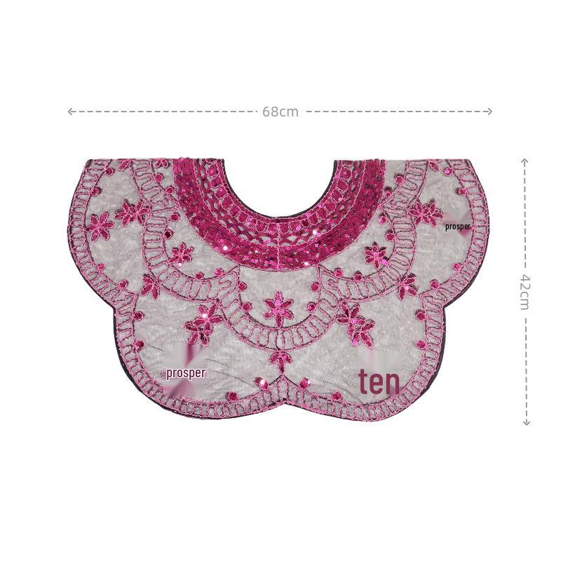 Dames Doorzichtige Sequins Kant Bolero Jasje - Bruiloft Sluier Schouder Sjaal.