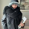 Soft Long Tassel Scarves Solid Color Fringed Shawls Wrap Winter Cashmere Scarf  Women