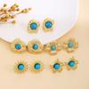 French Retro Irregular Flower Texture Stud Earrings, Medieval Light Luxury High-End Metal Style Fashion Temperament Earrings