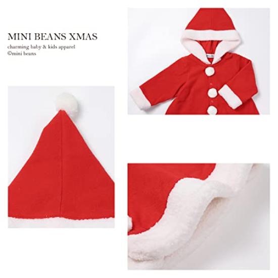 MiniBeans Santa Hooded Santa Costume Dress, (100cm)