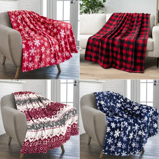 Christmas Flannel Blanket Snowflake Throw Blanket Warm Plush Blanket Cabin Throw for Couch Sofa Bed Office