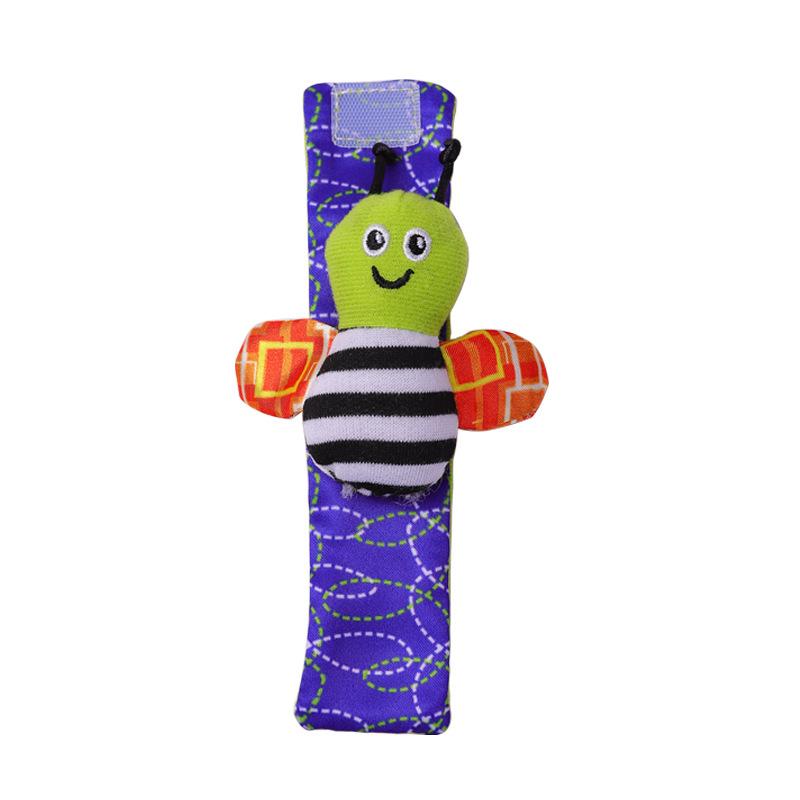 Baby Wrist Strap Watch Strap Sock Set Baby Strap Rattle Insect Cartoon Animal Soothing Plush Toy
