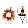 Pumpkin Halloween Cat/Dog Costume - Adjustable Hat & Scarf Set, Cute Mesh Cosplay Props, Pet Halloween Supplies for Cats/Dog
