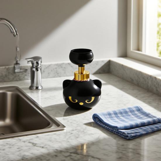 Dávkovač mýdla s kočičí tlapkou Design se vzorem černé kočky Opakovaně použitelná láhev na dezinfekci rukou Kuchyně Koupelna Pumpová láhev