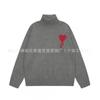 Übergroßer Strickpullover mit Herzjacquard Rundhalsausschnitt Lockerer Schnitt Unisex Lässiger Pullover