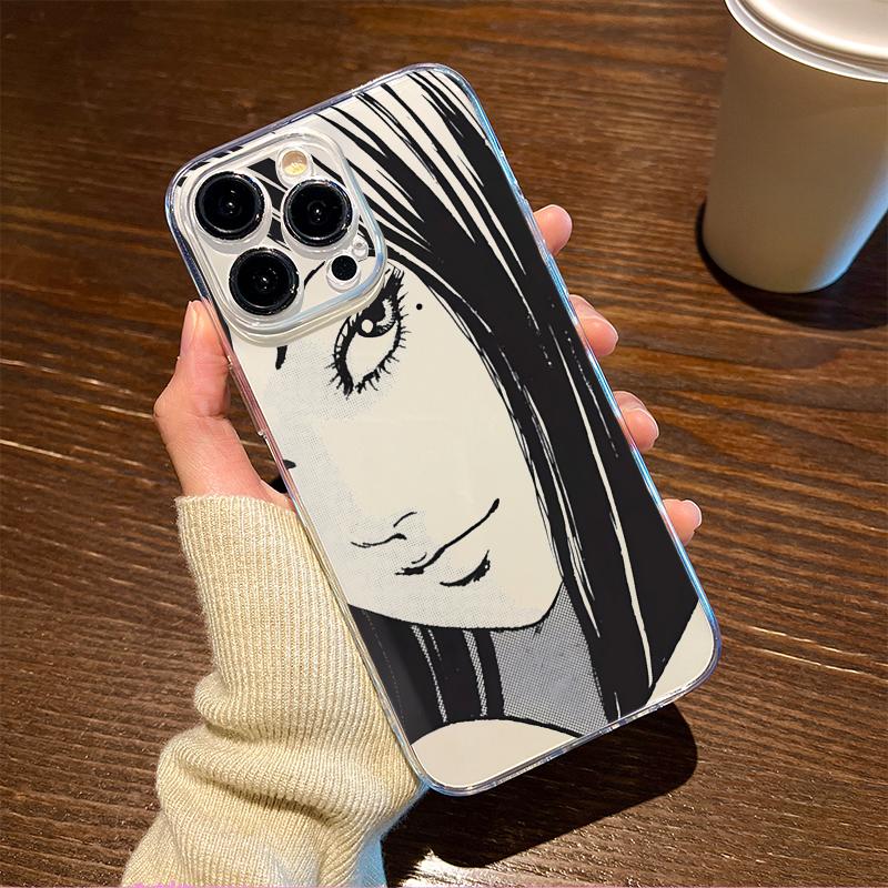 Tomie cool comics girl pattern design Phone Case Transparent Phone Case For iPhone 16 15 14 13 12 11 Pro Max XR Plus
