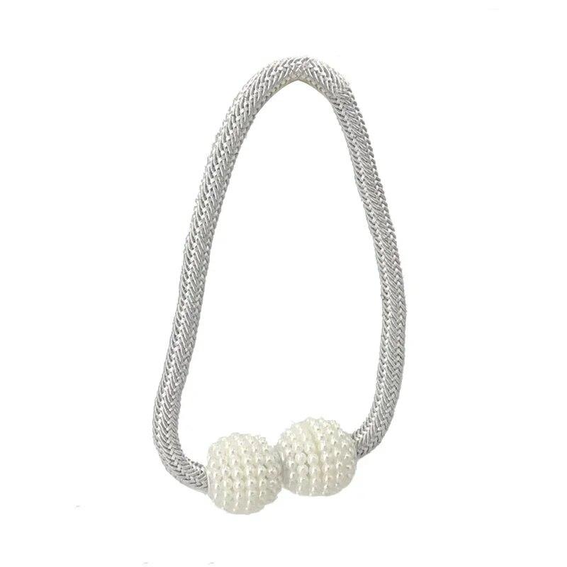 Curtain Clip Creative Curtain Strap Magnetic Buckle No Drilling No Hook Modern Simple Magnet Strap a Pair Of White Home Decorati