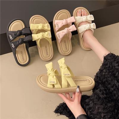 Slippers Women's 2025 New Summer Wear Fashion Flat Bottom One Word Cool Slippers with Skirt Stepping On Shit Soft Bottom Explosion
