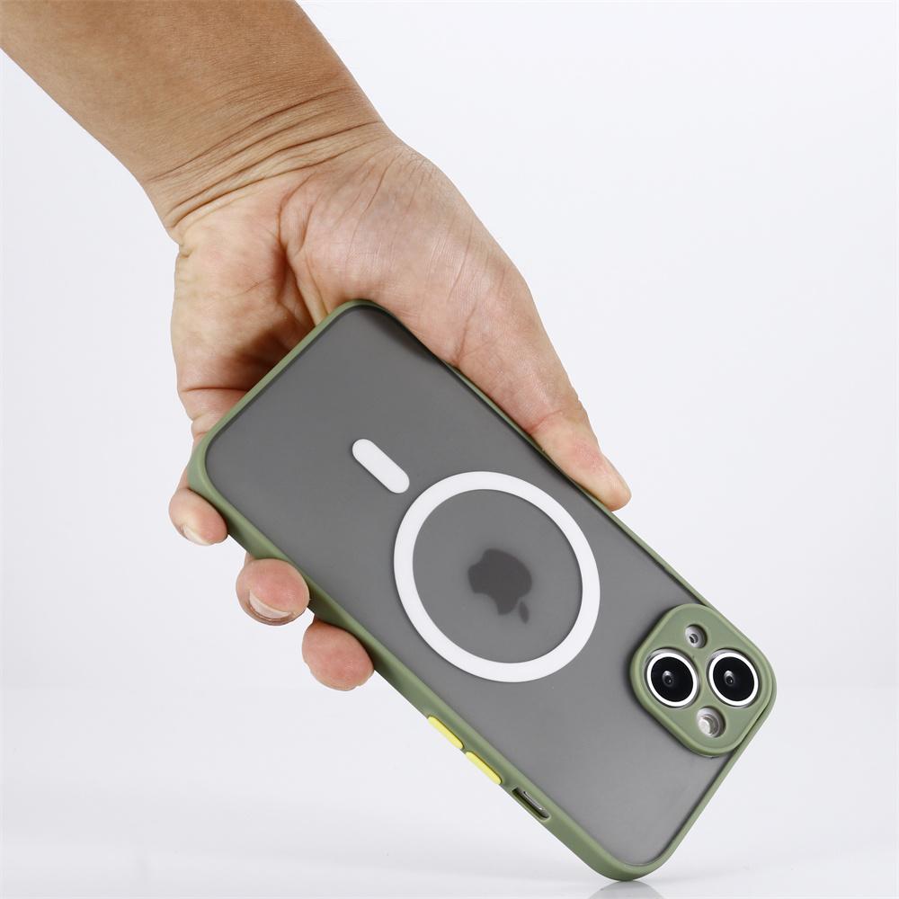 Transparente matte Rüstung für Magsafe magnetische Hülle für iPhone 14 13 12 Pro Plus Max Mini Wireless Charging Hard Pc Defender Funda