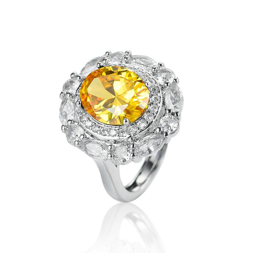 Hot European and American Style Temperament, Luxury Colored Treasure Ring, High-end Exaggerated Party Atmosphere, Ring Finger Ring