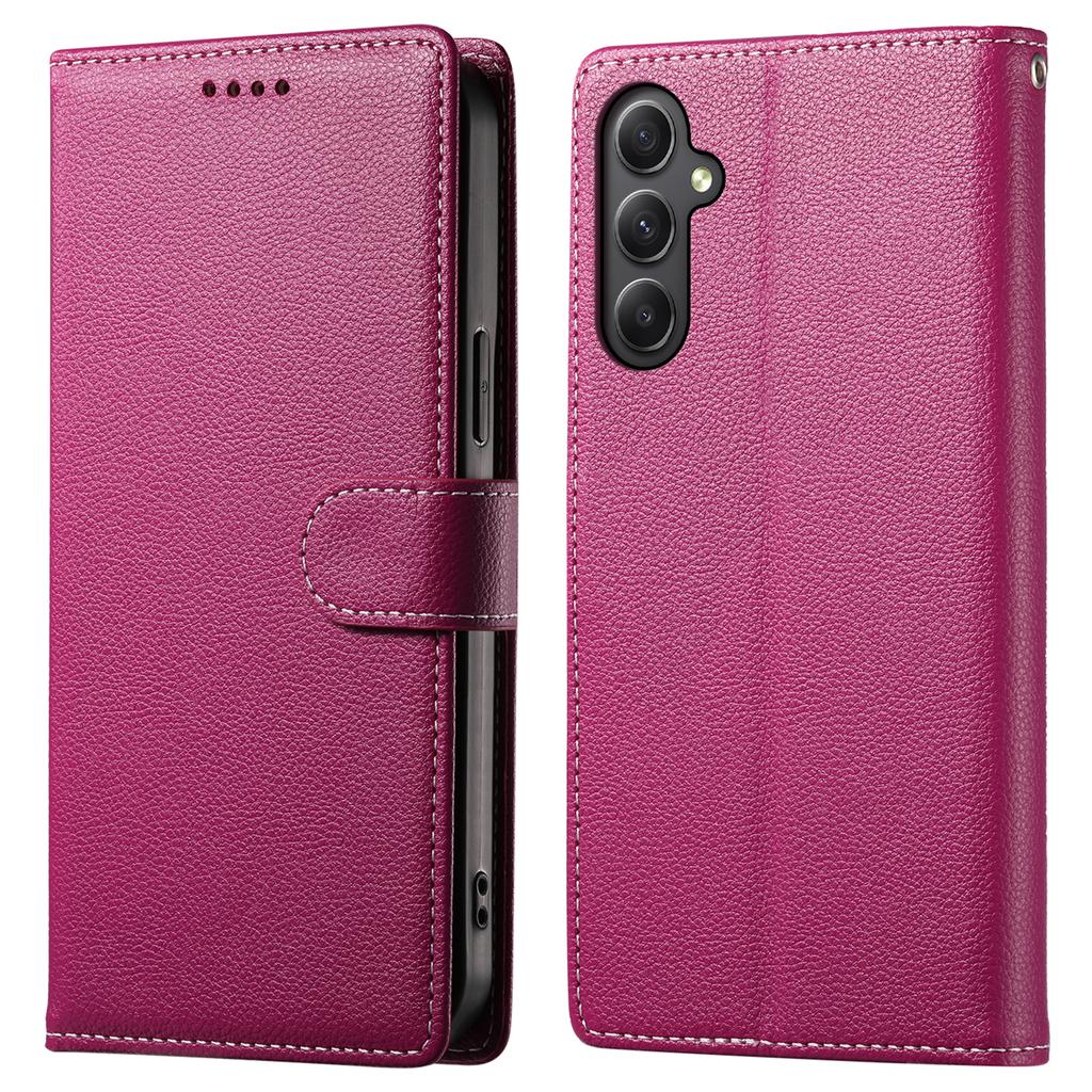 DF-012 Etui dla Samsunga Galaxy A35 5G Skóra o fakturze liczi Magnetyczne zapięcie Portfel Stojak Pokrowiec na telefon