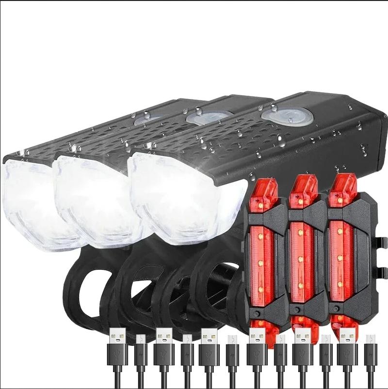 5 LED Bike Light MTB Road Bicycle Headlight Butterfly Back Rear Taillight Cycling Safety Warning Light Bicycle Lamp Flashlight