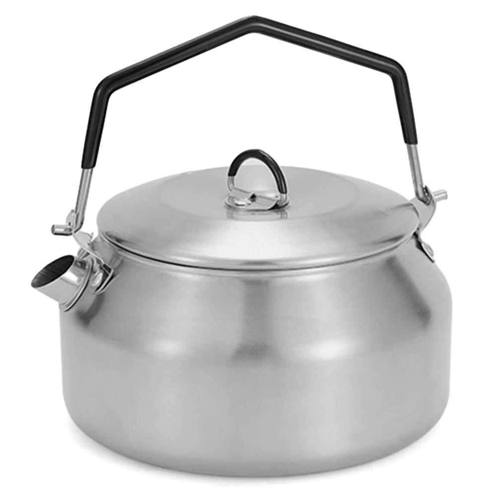 1L přenosná pískací konvice s rukojetí Varné varné konvice 304 Nerezová ocel pro venkovní cestování Kempování Vaření