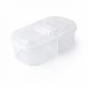 5xPortable Fruit Lunch Box for Students, Transparent Divided Food Container with Lid Picnics and