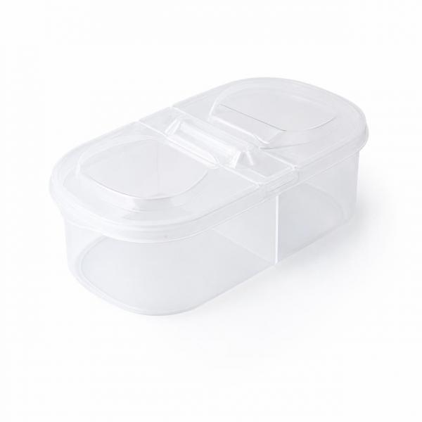 5xPortable Fruit Lunch Box for Students, Transparent Divided Food Container with Lid Picnics and