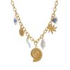 Non titanium steel Valentine's Day love flower fruit conch turtle multiple pendant necklace for women