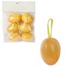 Set of 6 Plastic Easter Eggs for Hanging, Yellow, 6.5 Cm