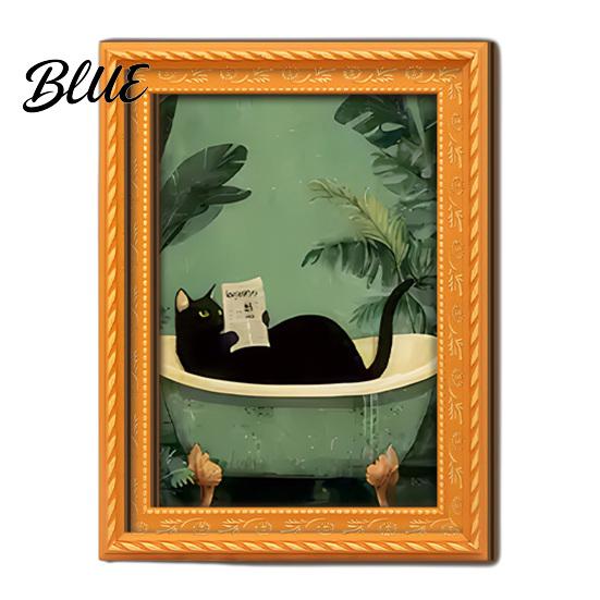 Magnetic Photo Frames for Refrigerator Funny Wooden Fridge Magnets Frame Retro Cute Cat In Bathroom Decorative Art Office Whiteboard Locker