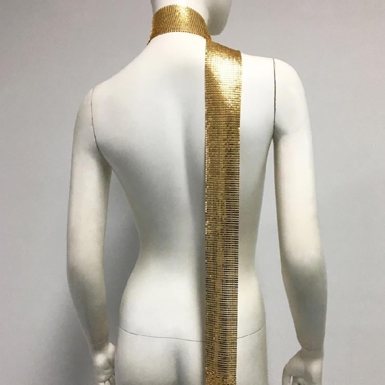 Full Sequins Choker Wide Long Collars Neck Tie Scarf Party Evening Costume
