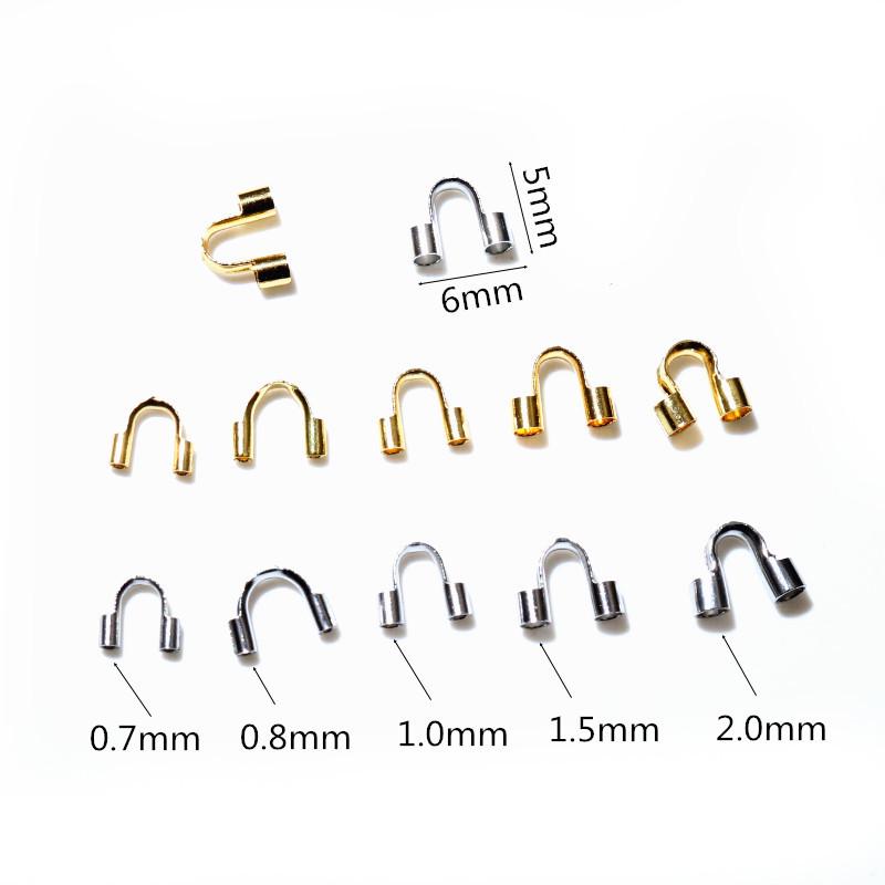 50 Pcs Stainless Steel U-Shaped Positioning Tube Caps for DIY Jewelry