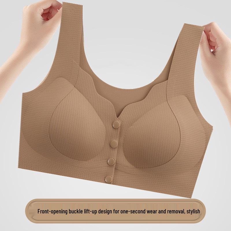 Plus Size Seamless Front Closure Push-Up Sports Bra for Small Breasts