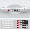 4Pcs Car Door Handle Stickers Tire Rear View Mirror Decals Emblem For Toyota Yaris Hilux Corolla Prius Avensis Emblem Auris Rav4