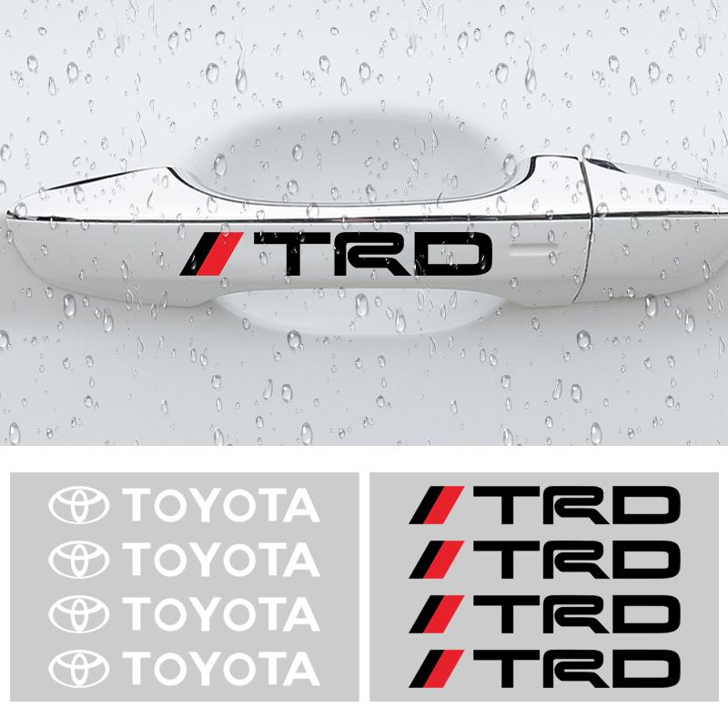 4 ks Samolepky na kliky dveří auta Samolepky na pneumatiky Zpětné zrcátko Emblém Pro Toyota Yaris Hilux Corolla Prius Avensis Emblém Auris Rav4